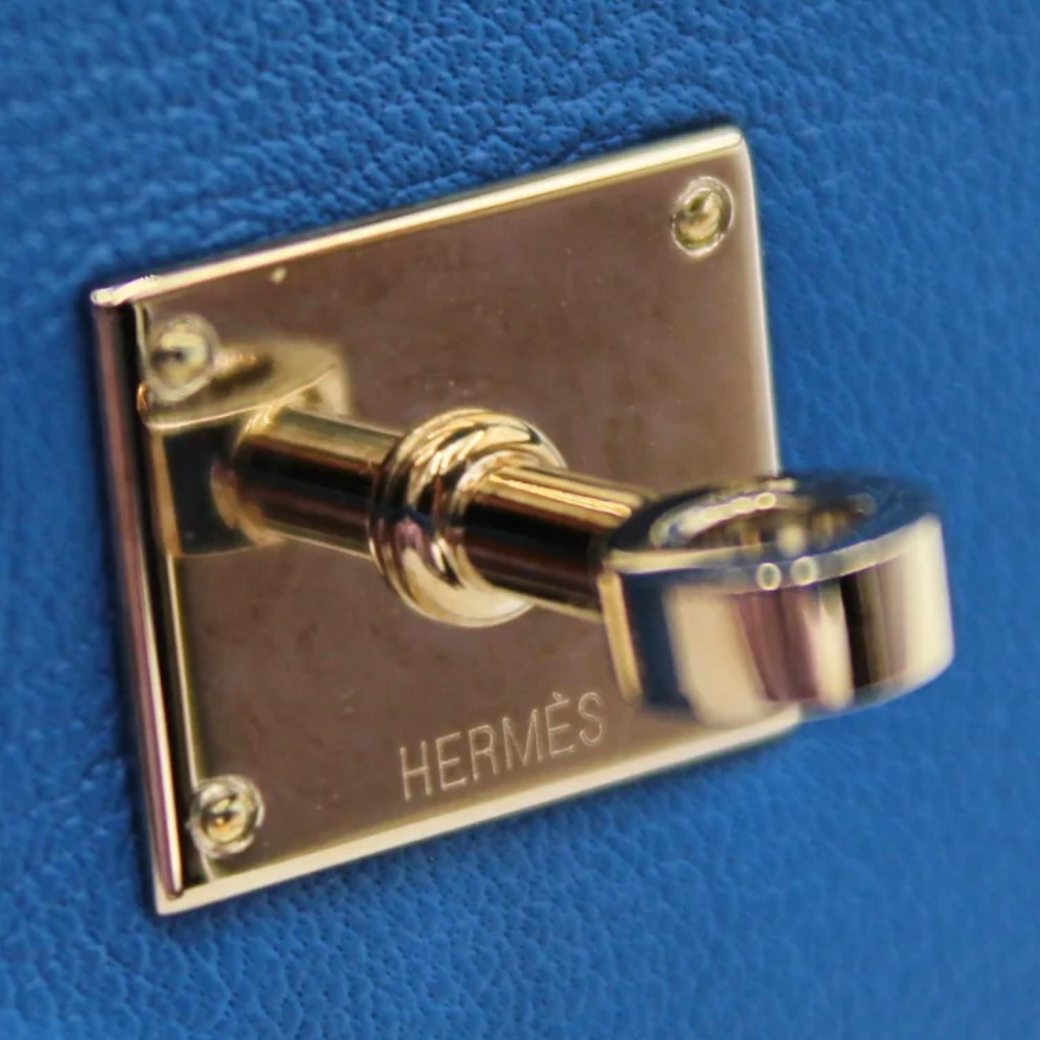 Hermès Kelly Doll Blue Zellige Blue Agate Swift Leather Handbag 079207CK