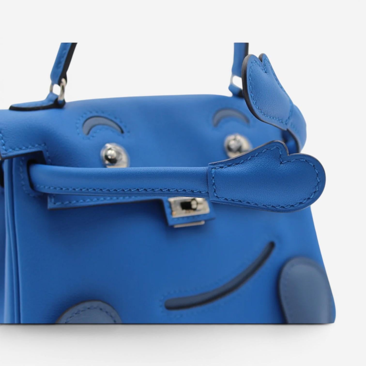 Hermès Kelly Doll Blue Zellige Blue Agate Swift Leather Handbag 079207CK