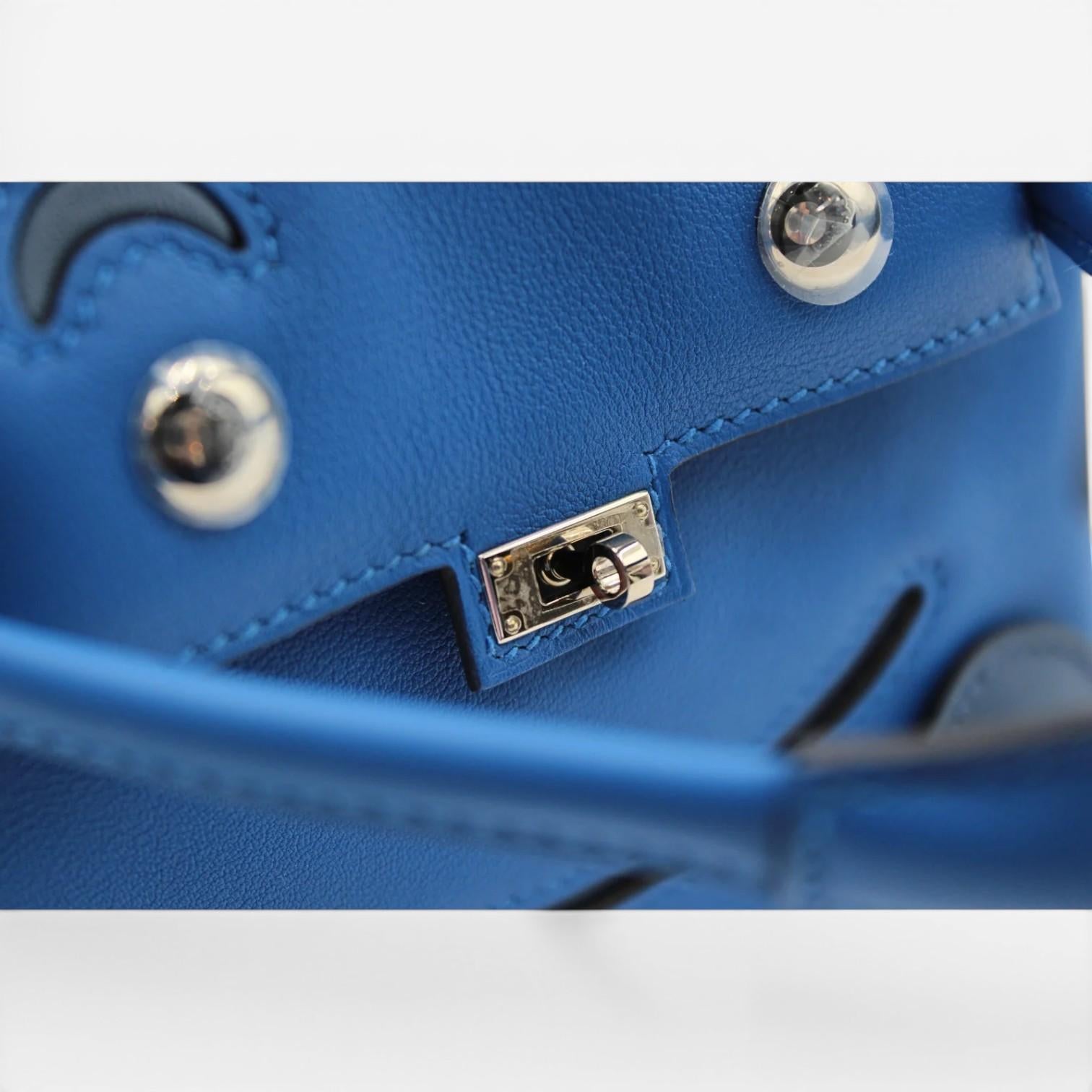 Hermès Kelly Doll Blue Zellige Blue Agate Swift Leather Handbag 079207CK