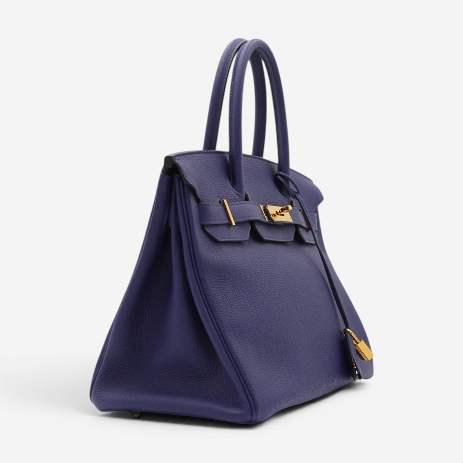 Hermès Birkin 30 Blue Eucre Togo Leather Handbag 027633CC