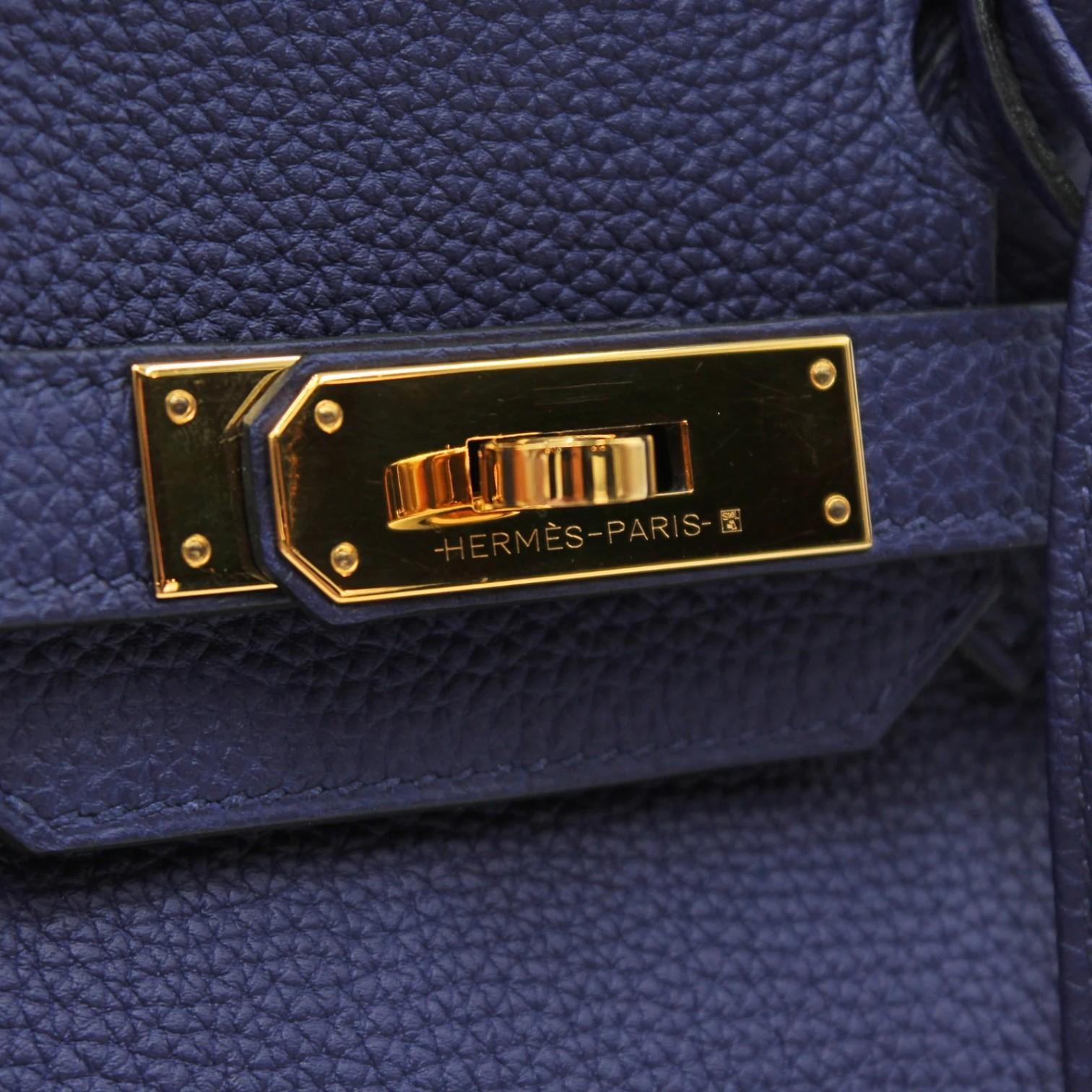Hermès Birkin 30 Blue Eucre Togo Leather Handbag 027633CC