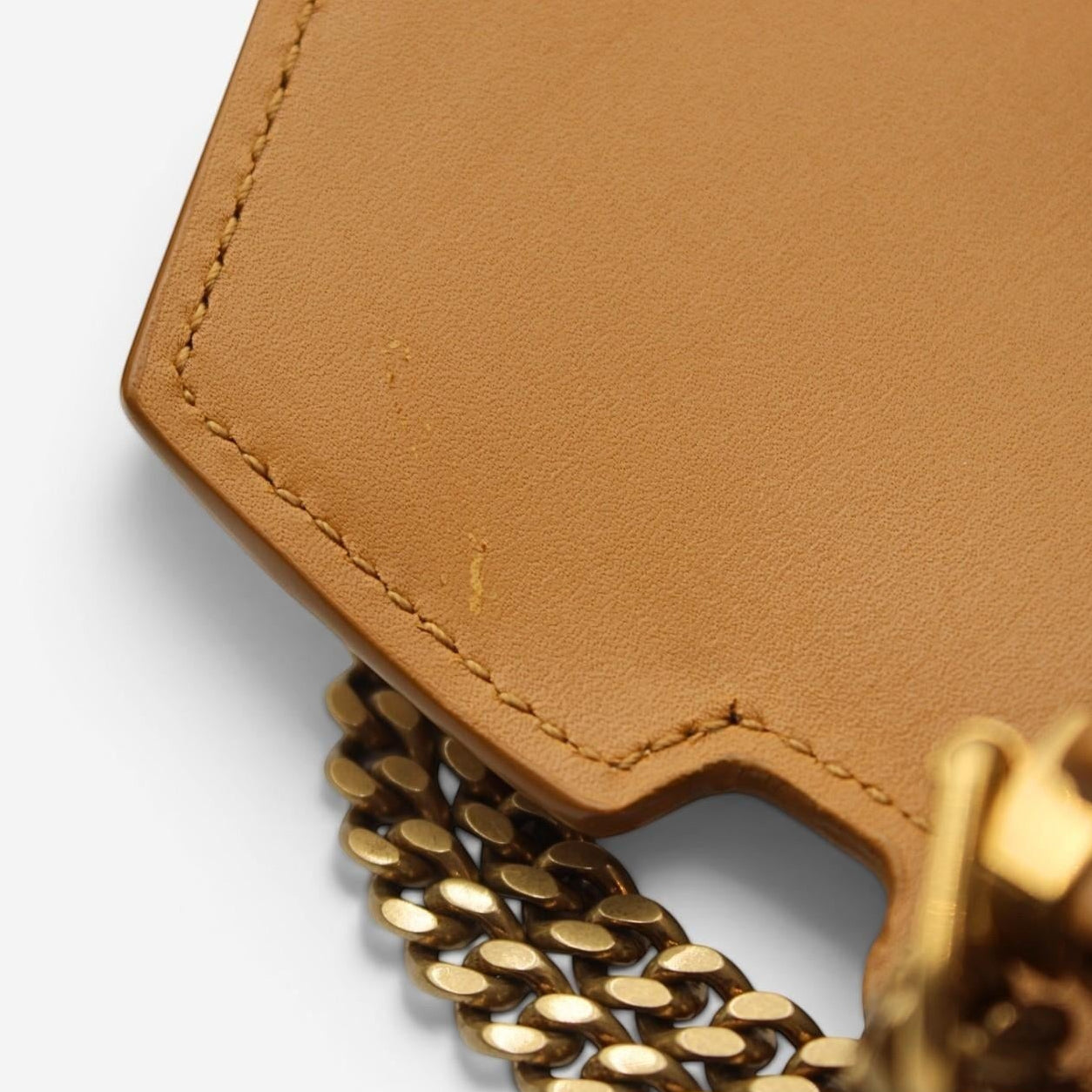 Saint Laurent Cassandra Beige Leather Shoulder Bag 532750