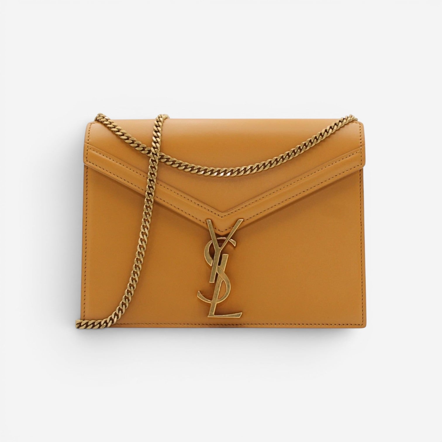 Saint Laurent Cassandra Beige Leather Shoulder Bag 532750