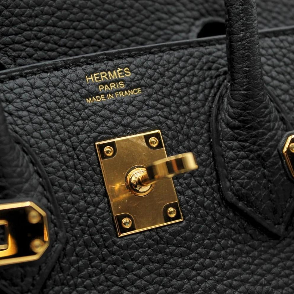 Hermes Birkin 25 Black Togo Leather Handbag 041344CC