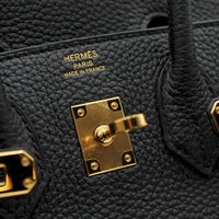 Hermes Birkin 25 Black Togo Leather Handbag 041344CC
