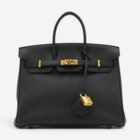 Hermes Birkin 25 Black Togo Leather Handbag 041344CC