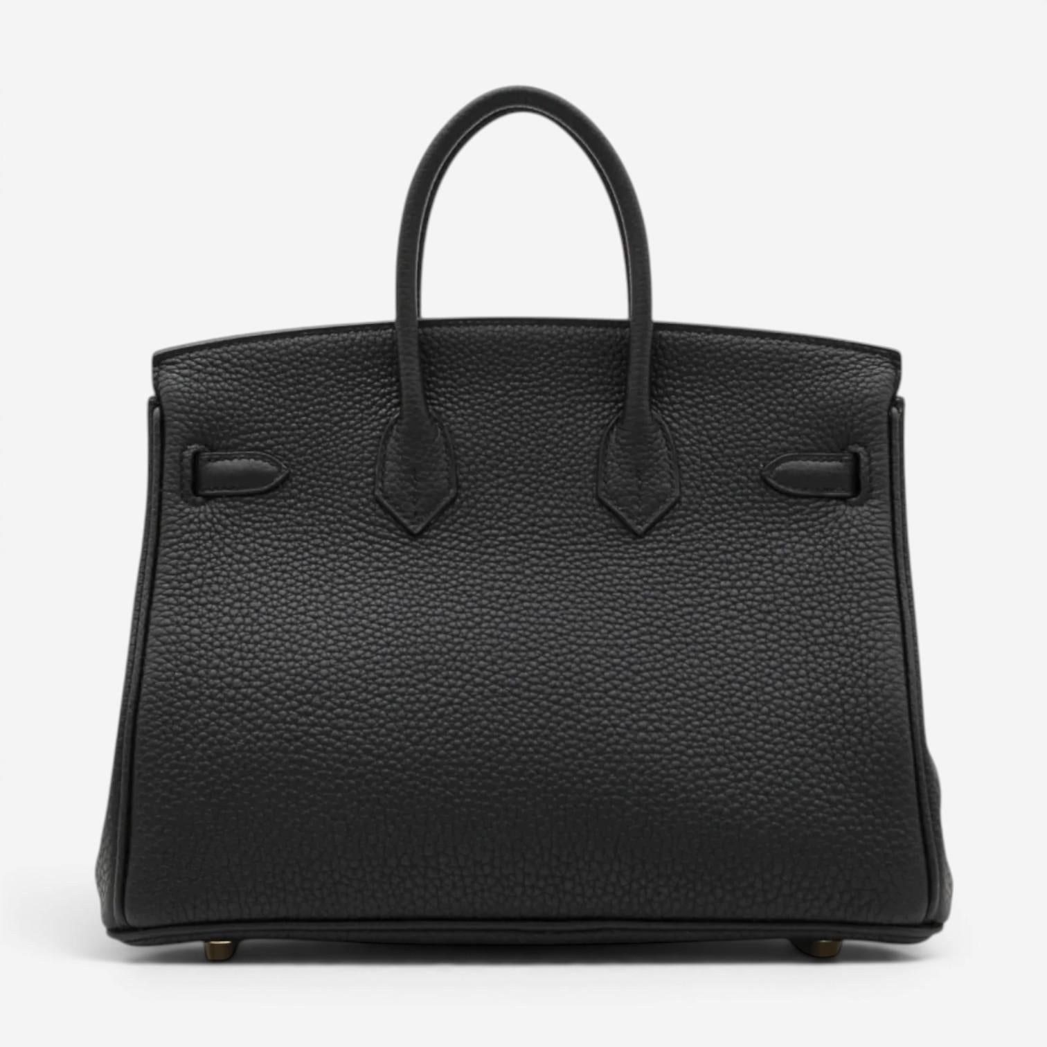 Hermes Birkin 25 Black Togo Leather Handbag 041344CC