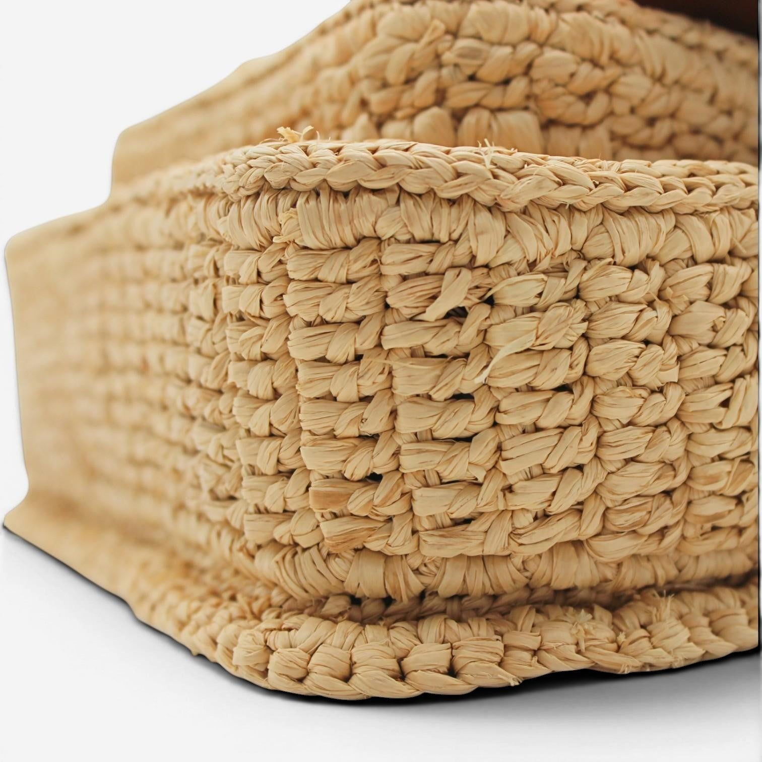Saint Laurent Niki Mini Natural Raffia Shoulder Bag 838536
