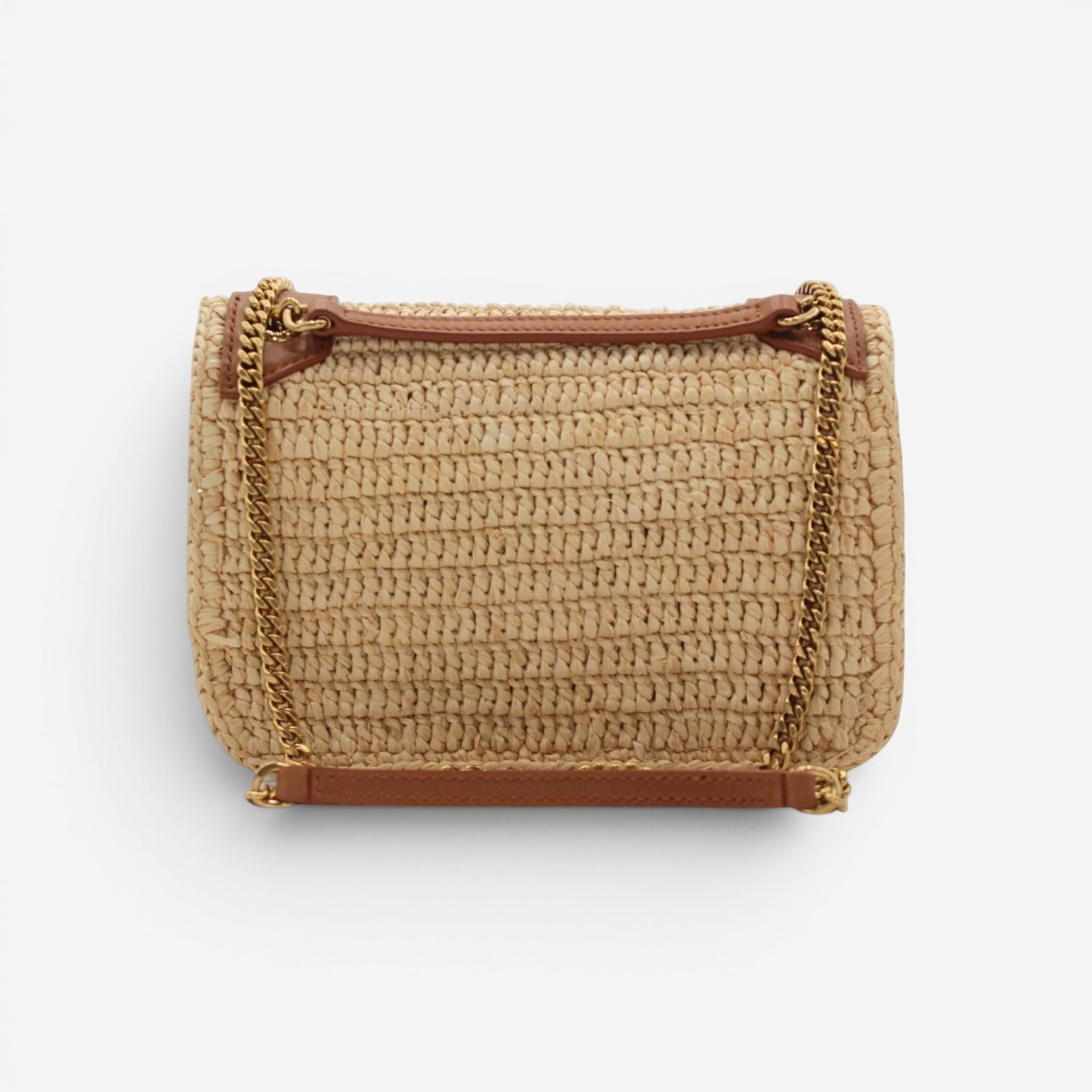 Saint Laurent Niki Mini Natural Raffia Shoulder Bag 838536