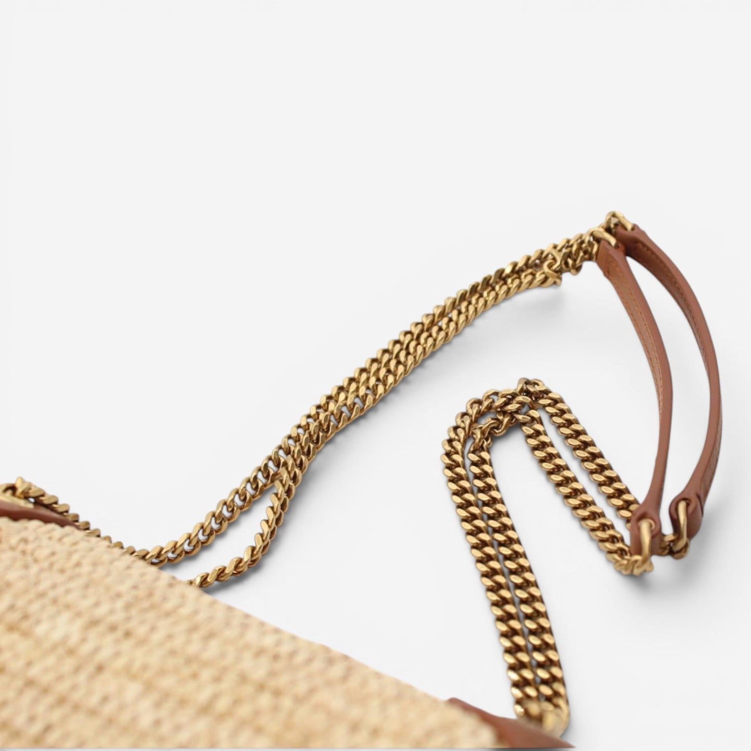 Saint Laurent Niki Mini Natural Raffia Shoulder Bag 838536