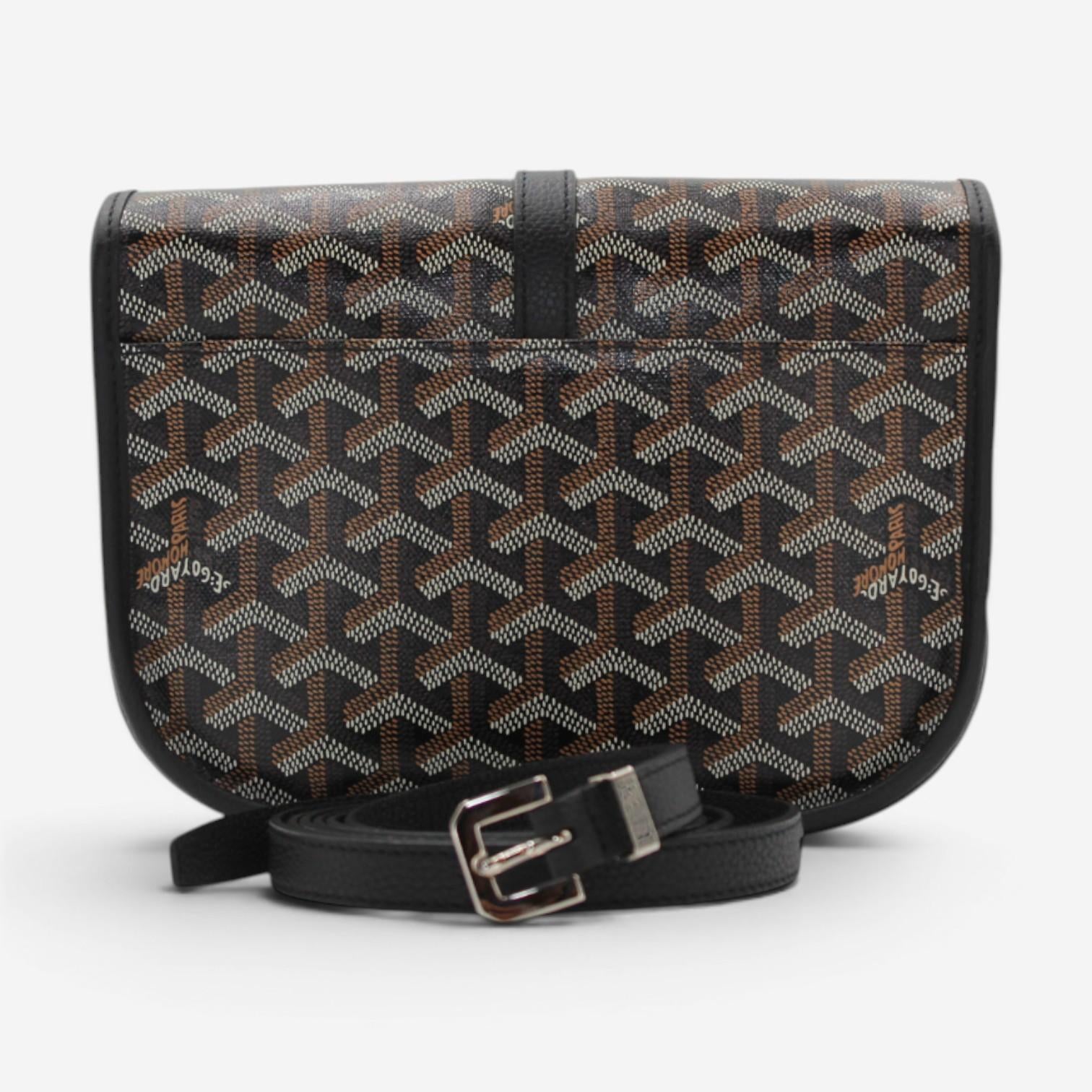 Goyard Belvedere PM Black Coated Canvas Crossbody Bag 2600040239033