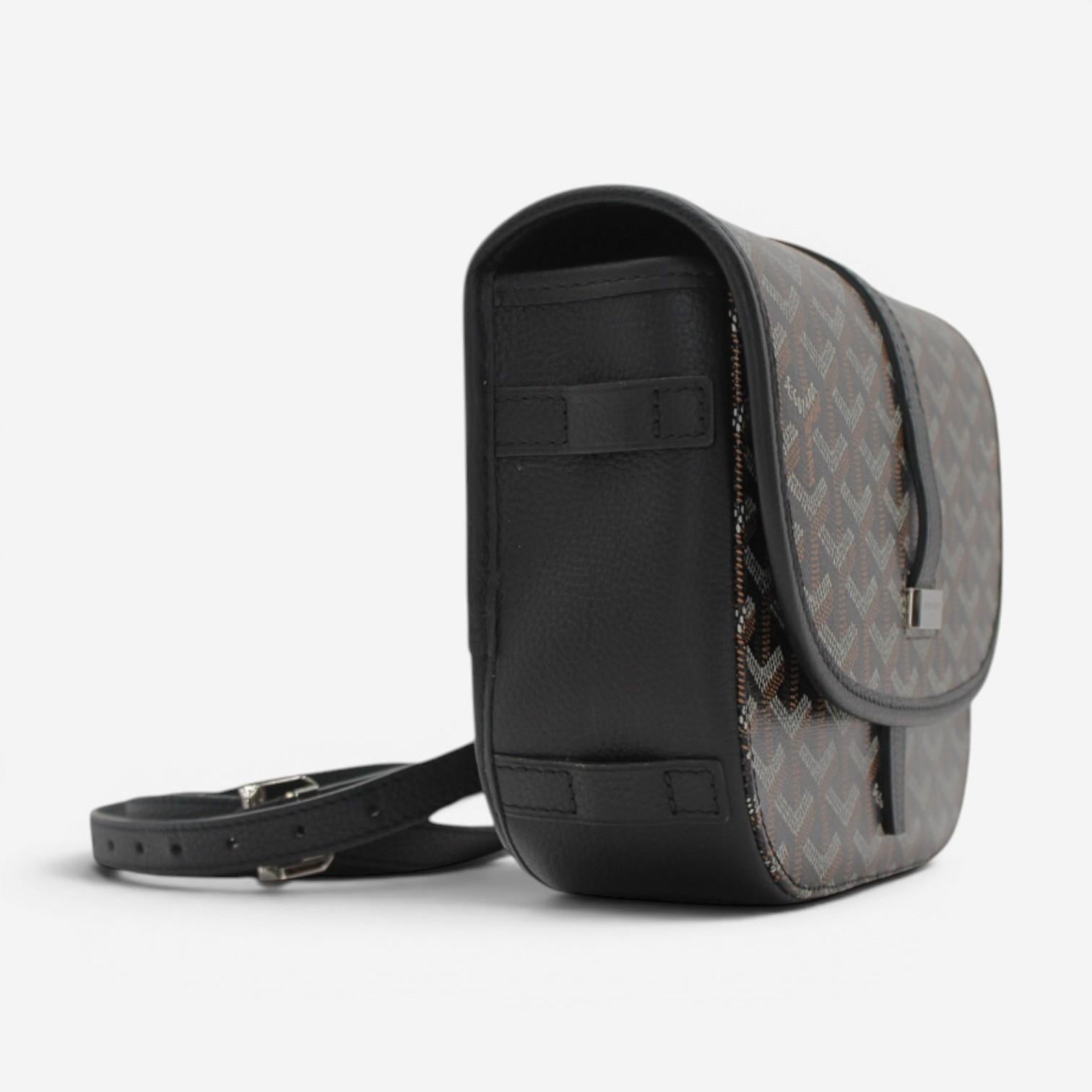Goyard Belvedere PM Black Coated Canvas Crossbody Bag 2600040239033