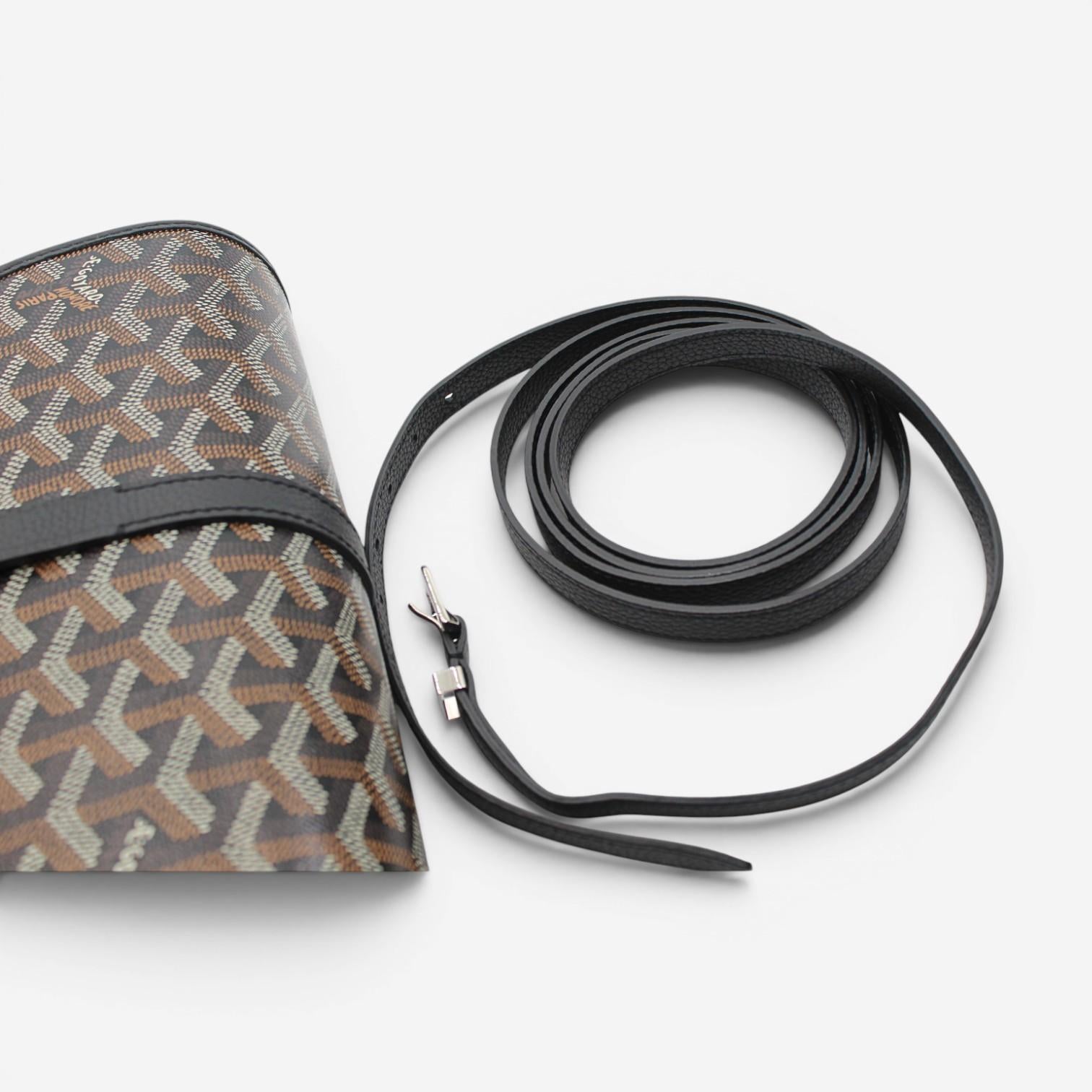 Goyard Belvedere PM Black Coated Canvas Crossbody Bag 2600040239033