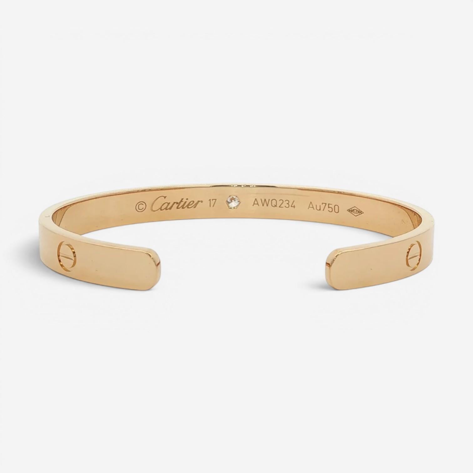 Cartier Love 18K Yellow Gold Diamond Cuff Bracelet B6029800
