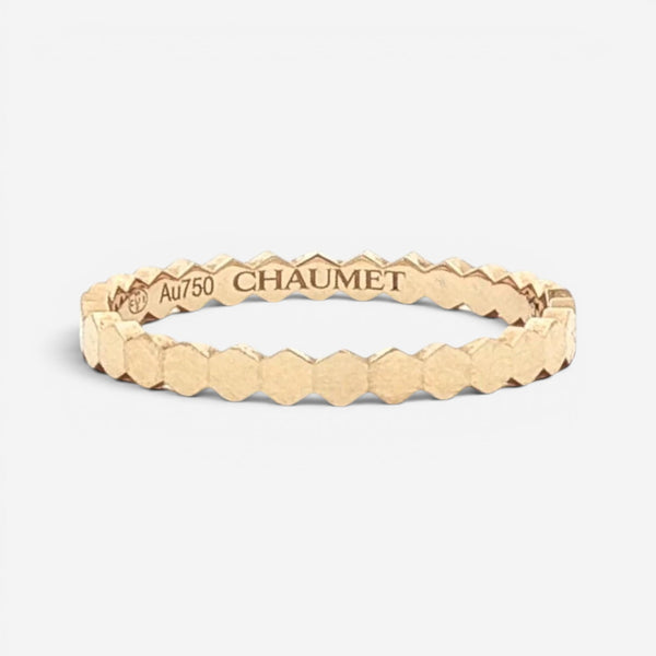 Chaumet Bee My Love 18K Yellow Gold Band Ring Sz. 8.75 081885-059
