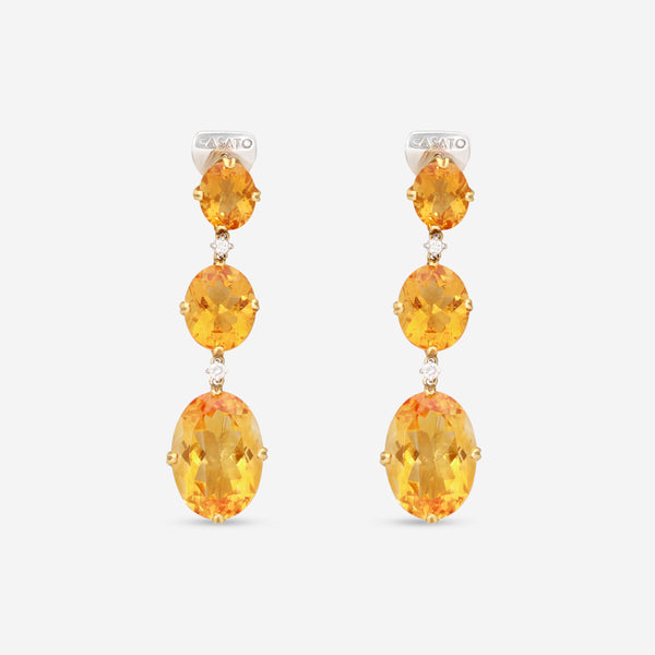 Casato 18K Yellow Gold, Citrine and Diamond Drop Earrings 260915