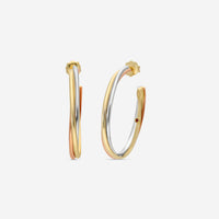 Roberto Coin 18K Yellow, White & Rose Gold Hoop Earrings 262764AZER00 - THE SOLIST