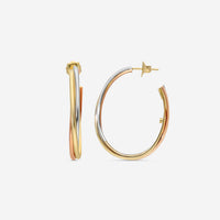 Roberto Coin 18K Yellow, White & Rose Gold Hoop Earrings 262764AZER00 - THE SOLIST