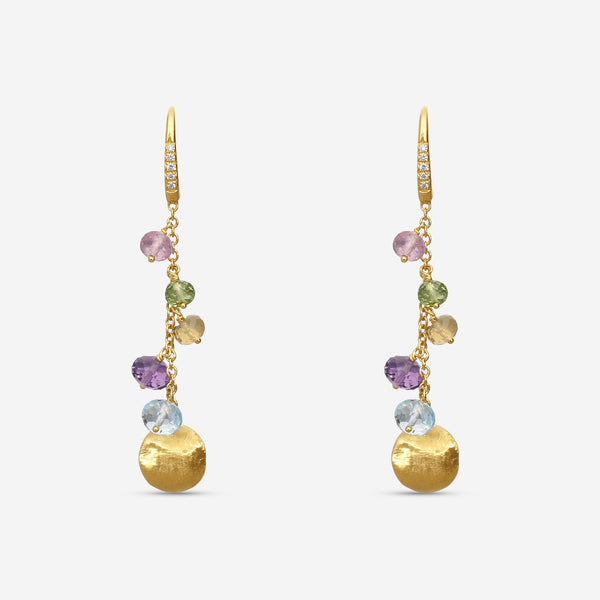 Marco Bicego Africa Multi-Gemstone 18K Yellow Gold Drop Earrings OB1861-MB