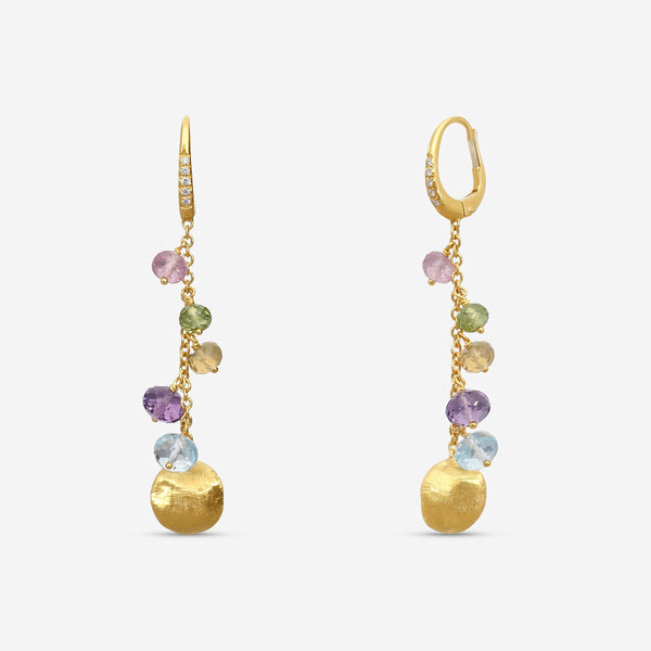 Marco Bicego Africa Multi-Gemstone 18K Yellow Gold Drop Earrings OB1861-MB