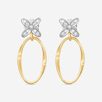 Marco Bicego Marrakech Onde 18K Yellow & White Gold Diamond Drop Earrings OG394