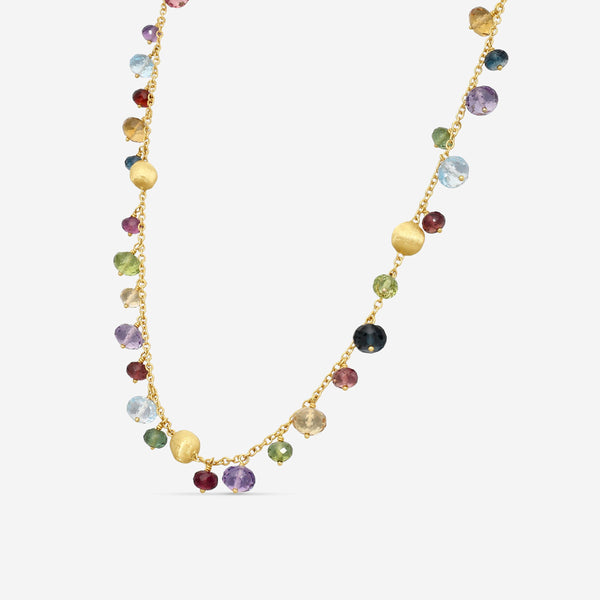 Marco Bicego Africa Multi-Gemstone 18K Yellow Gold Station Necklace CB2783