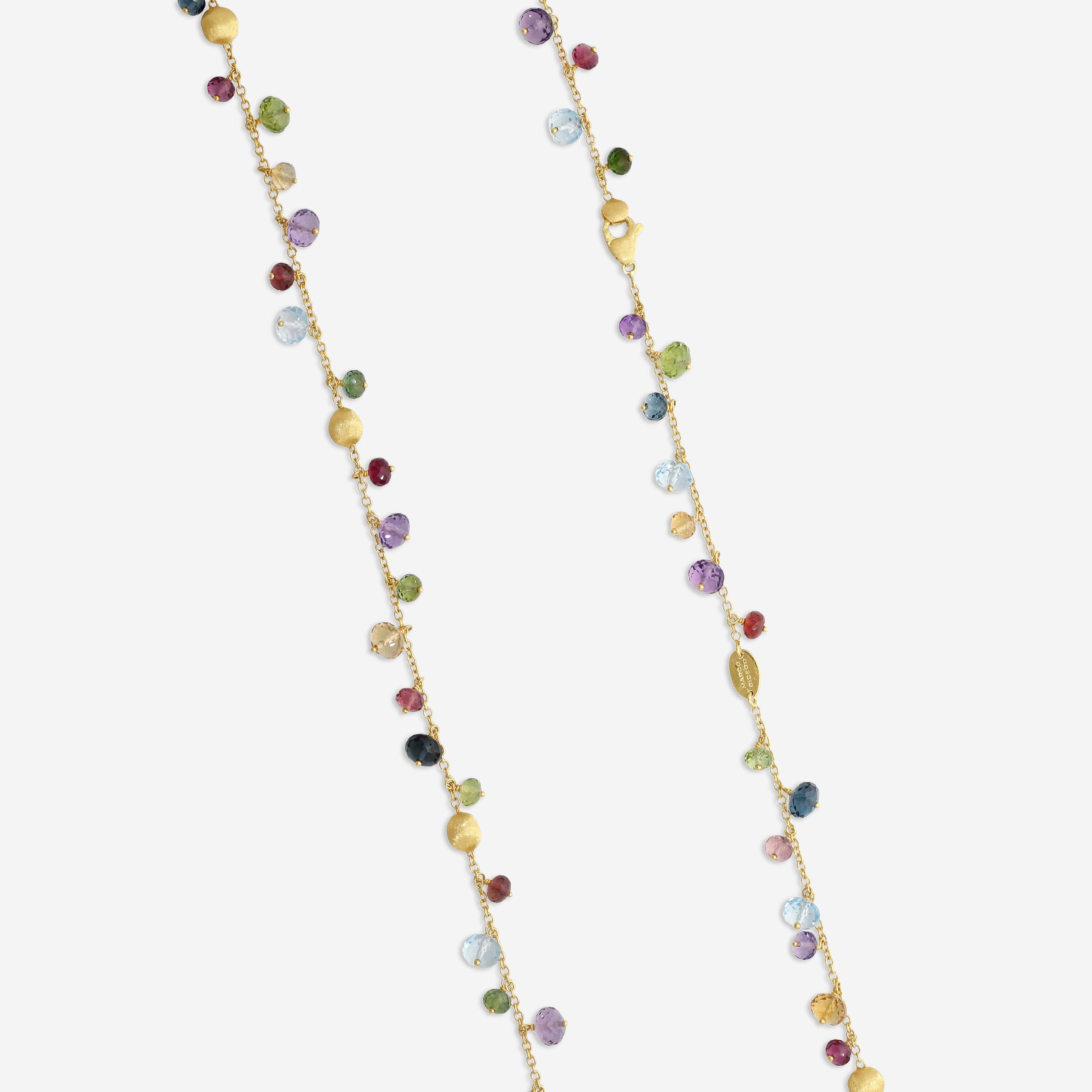 Marco Bicego Africa Multi-Gemstone 18K Yellow Gold Station Necklace CB2783