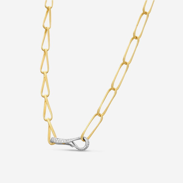 Marco Bicego Marrakech Onde 18K Yellow & White Gold Diamond Necklace CG849_B_YW_
