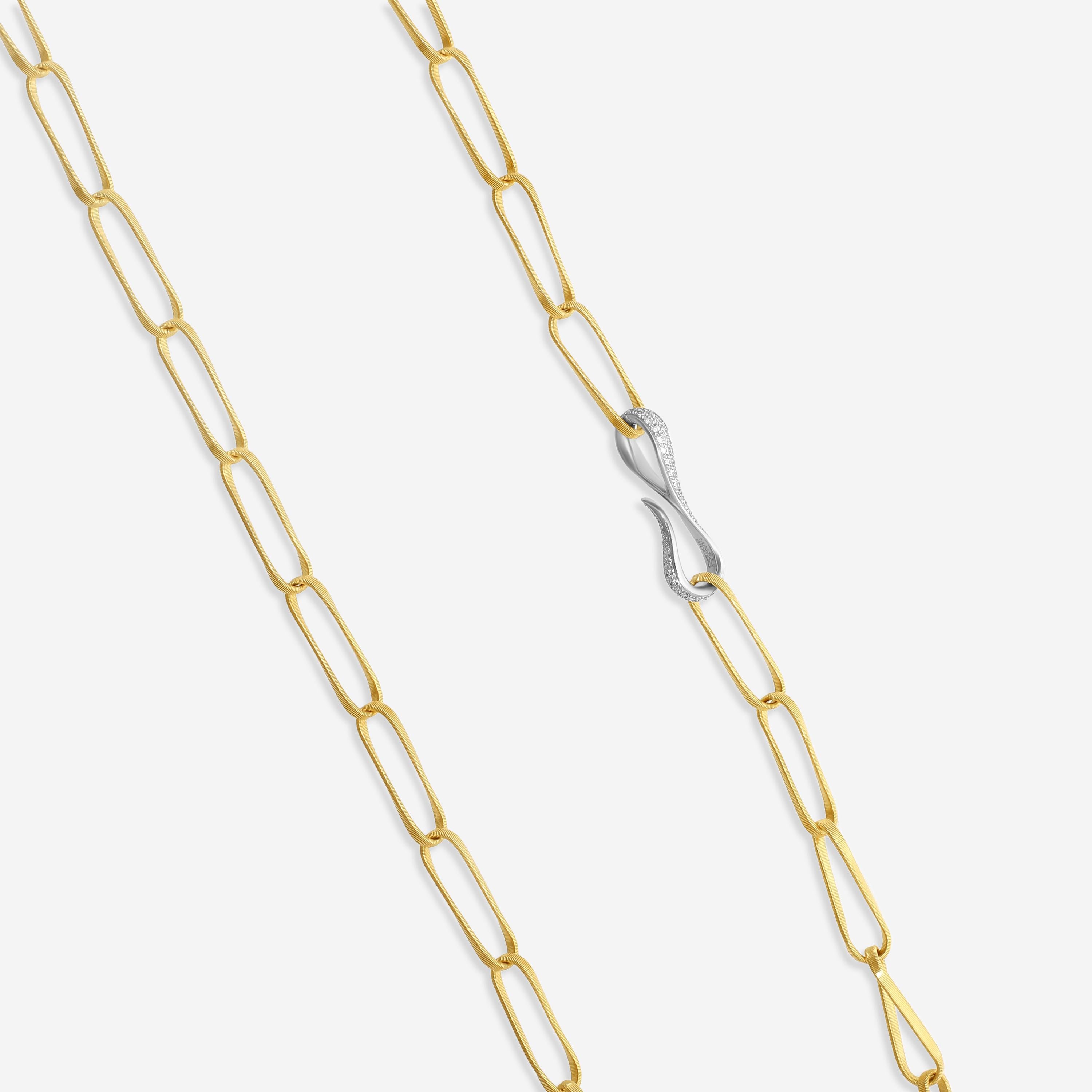 Marco Bicego Marrakech Onde 18K Yellow & White Gold Diamond Necklace CG849_B_YW_