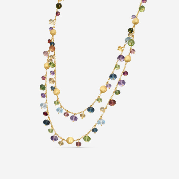 Marco Bicego Africa Multi-Gemstone 18K Yellow Gold Double Necklace CB2785_MIX02