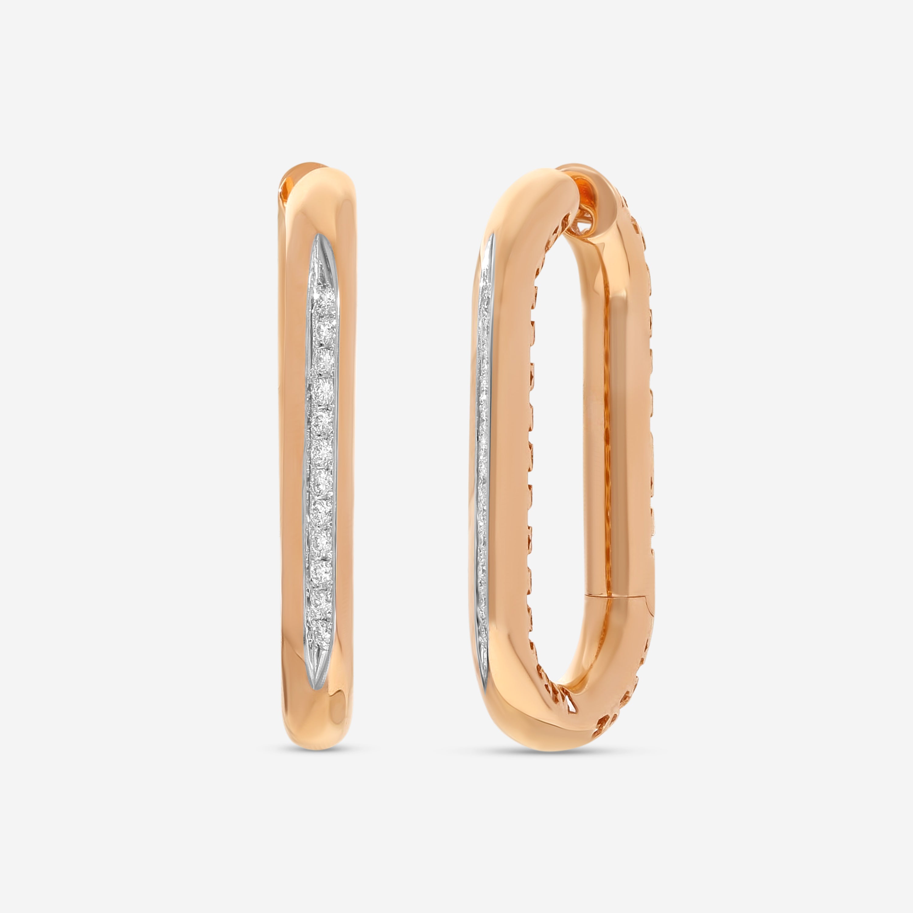 Ina Mar 18K Rose Gold Diamond Hoop Earrings 268077RB