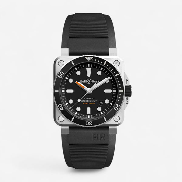 Bell & Ross Br-03 Diver Stainless Steel Automatic Men's Watch BR0392-D-BL-ST/SRB