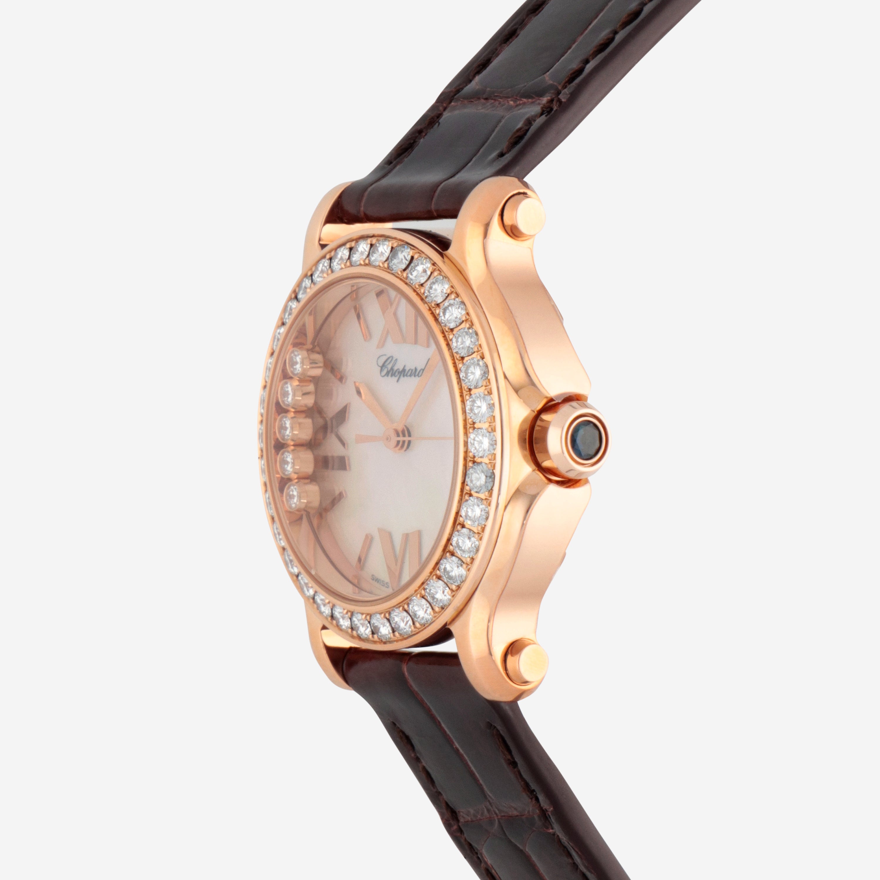 Chopard Happy Sport 18K Rose Gold & Diamond Quartz Ladies Watch 274189