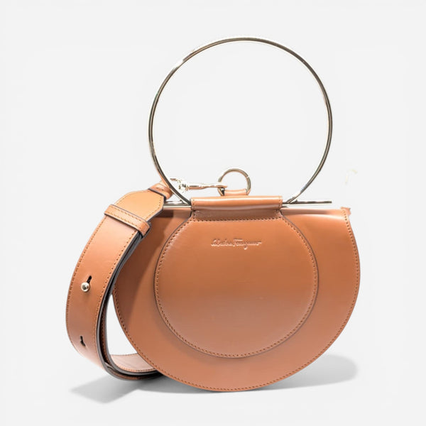 Salvatore Ferragamo Daphne Gancino 691300 Brown Shoulder Bag MSRP $1650 - THE SOLIST