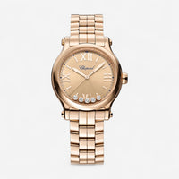 Chopard Happy Sport 18K Rose Gold Diamond Automatic Ladies Watch 275678-5008
