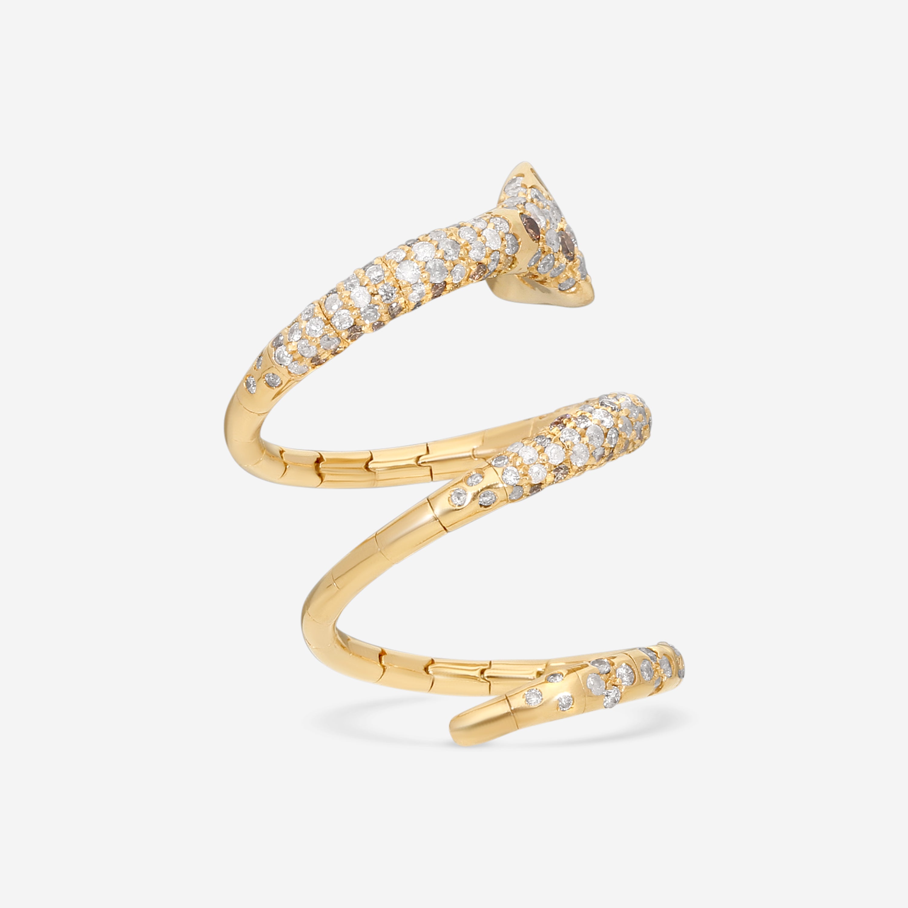 Crivelli Ricciolo Snake 18K Yellow Gold Diamond Ring Sz. 6 276-12439 - THE SOLIST