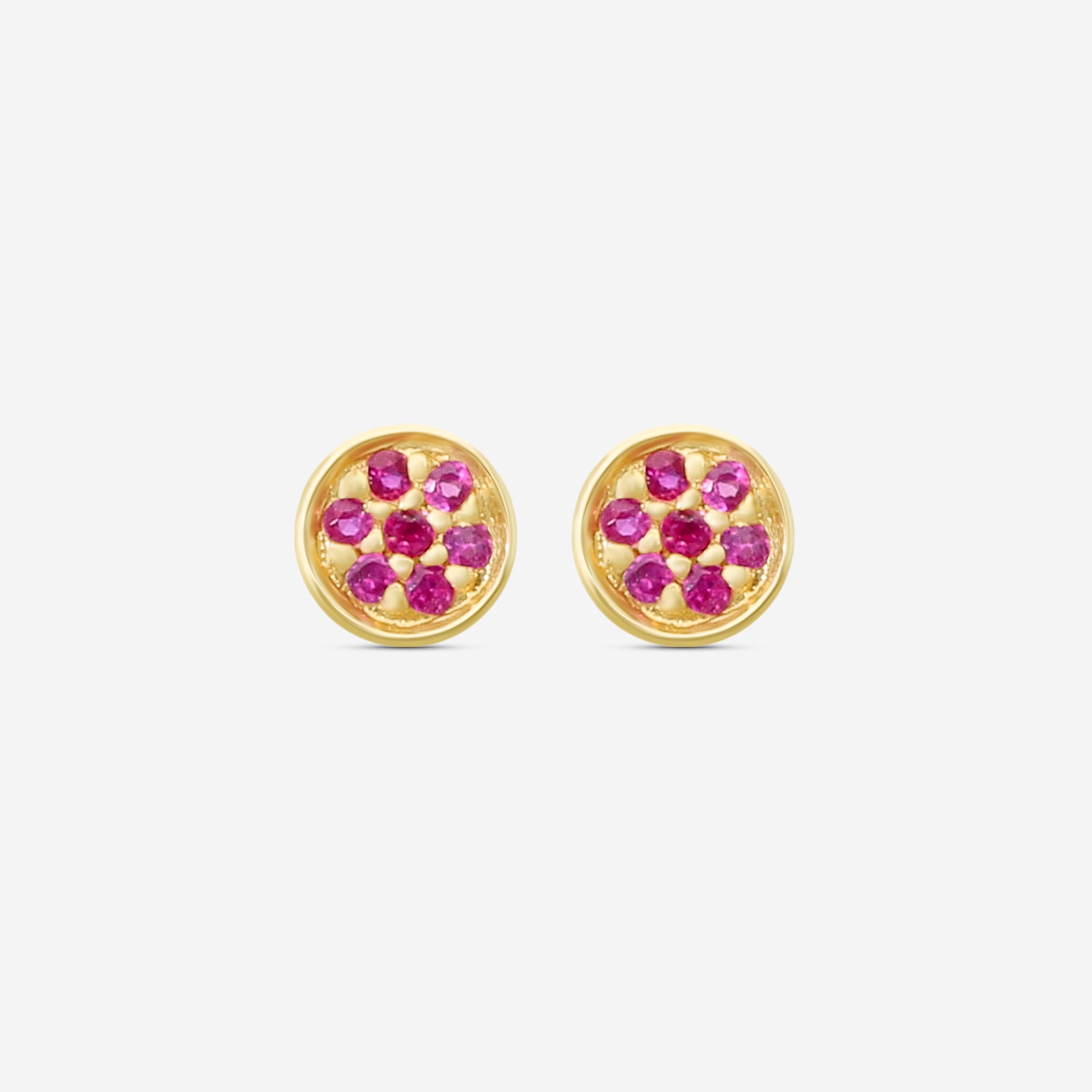 Sydney Evan Baby Disc 14K Rose Gold Pink Sapphire Stud Earrings 27736PS-R