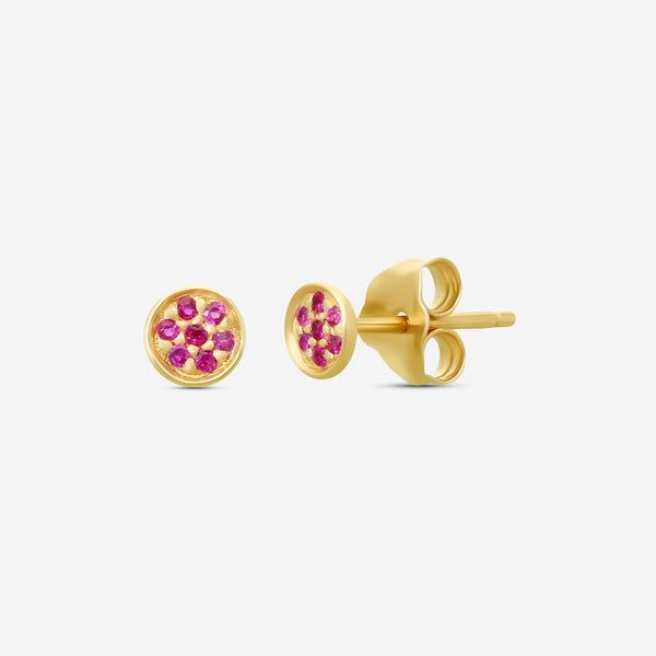Sydney Evan Baby Disc 14K Rose Gold Pink Sapphire Stud Earrings 27736PS-R