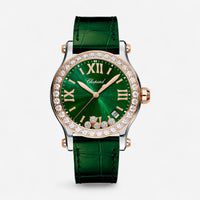 Chopard Happy Sport Stainless Steel & 18K Rose Gold Diamond Quartz Ladies Watch 278582-6007