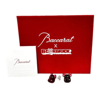 Baccarat Bearbrick Sterling Silver & Red Crystal Stud Earrings 2814124