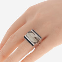 Baccarat Sterling Silver, Gray Crystal Statement Ring 2808038 - THE SOLIST