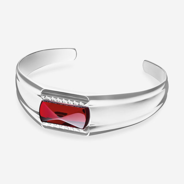 Baccarat Sterling Silver, Red Crystal Cuff Bracelet 2808425 - THE SOLIST