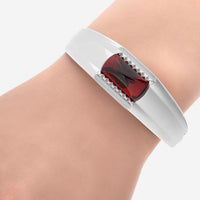 Baccarat Sterling Silver, Red Crystal Cuff Bracelet 2808425 - THE SOLIST