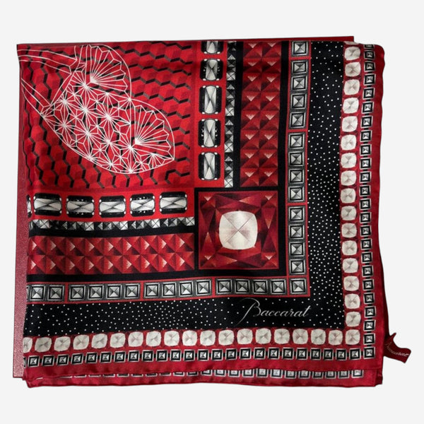 Baccarat Louxor Twill Silk Maxi Tie Red Square Scarf 2809038