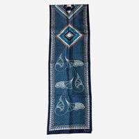 Baccarat Louxor Twill Silk Maxi Tie Blue Scarf 2809051