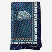 Baccarat Louxor Twill Silk Maxi Tie Blue Scarf 2809051