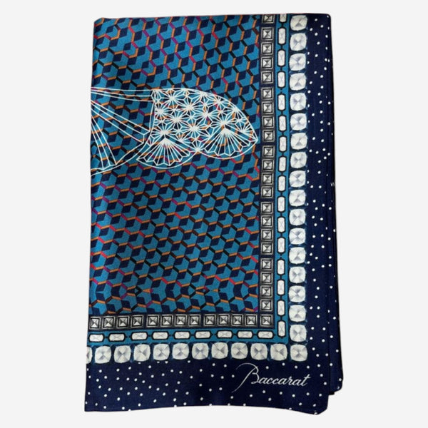Baccarat Louxor Twill Silk Maxi Tie Blue Scarf 2809051