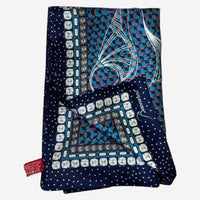 Baccarat Louxor Twill Silk Maxi Tie Blue Scarf 2809051