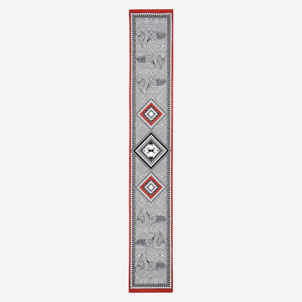 Baccarat Louxor Twill Silk Maxi Tie Black, White & Red Scarf 2809053