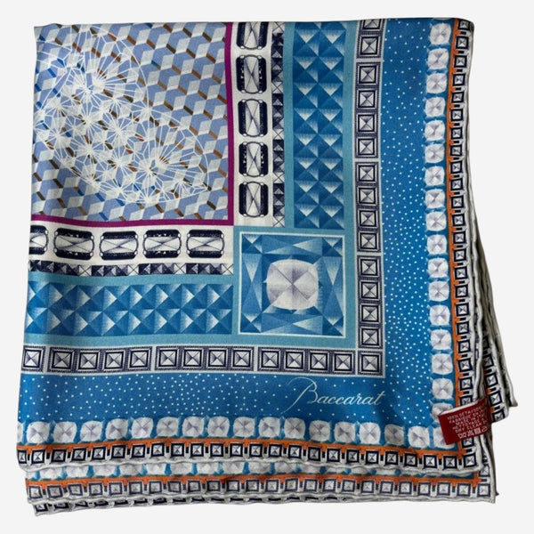 Baccarat Louxor Twill Silk Maxi Tie Light Blue Square Scarf 2809895 - THE SOLIST